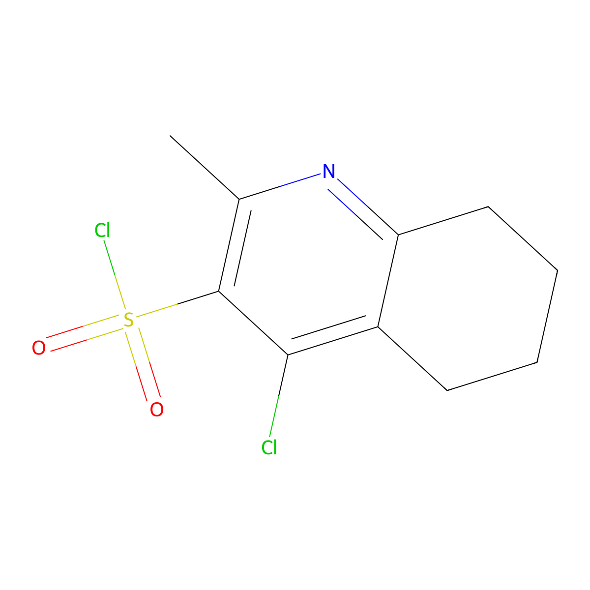 4-Chloro-2-methyl-5,6,7,8-tetrahydroquinoline-3-sulfonyl chloride molecular structure, CAS 2870667-79-9