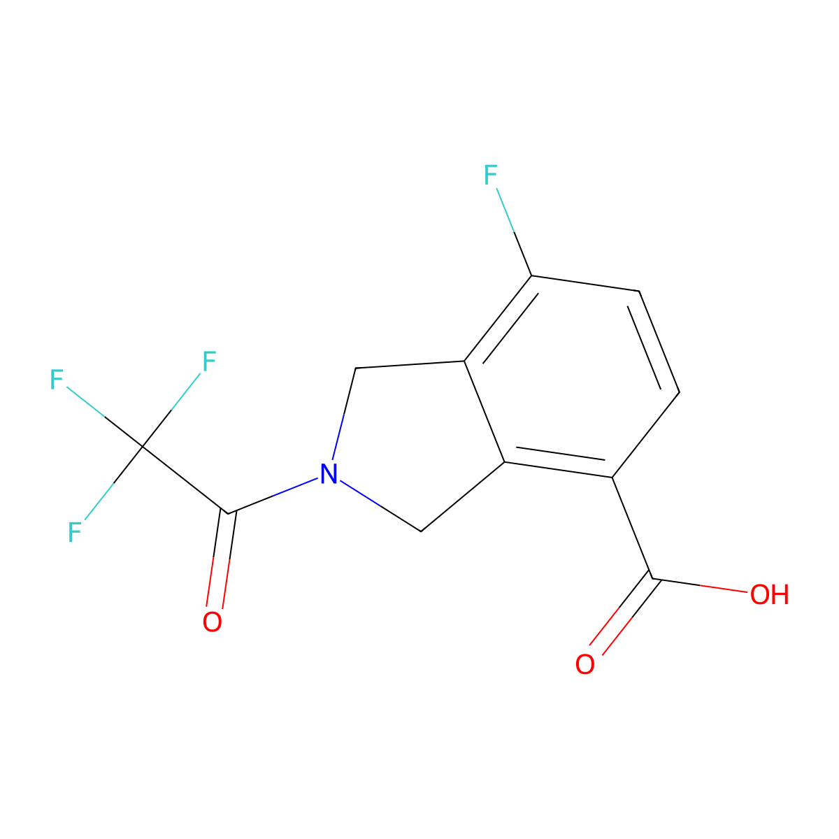 7-fluoro-2-(2,2,2-trifluoroacetyl)-2,3-dihydro-1H-isoindole-4-carboxylic acid molecular structure, CAS 2870667-83-5