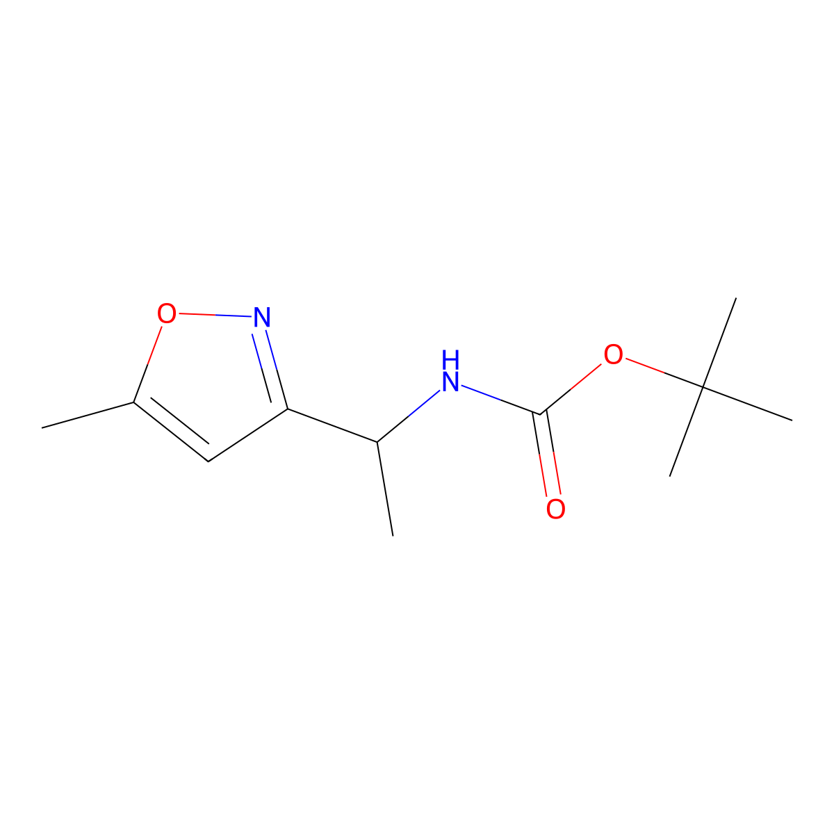 tert-butyl N-[1-(5-methyl-1,2-oxazol-3-yl)ethyl]carbamate molecular structure, CAS 2870668-07-6