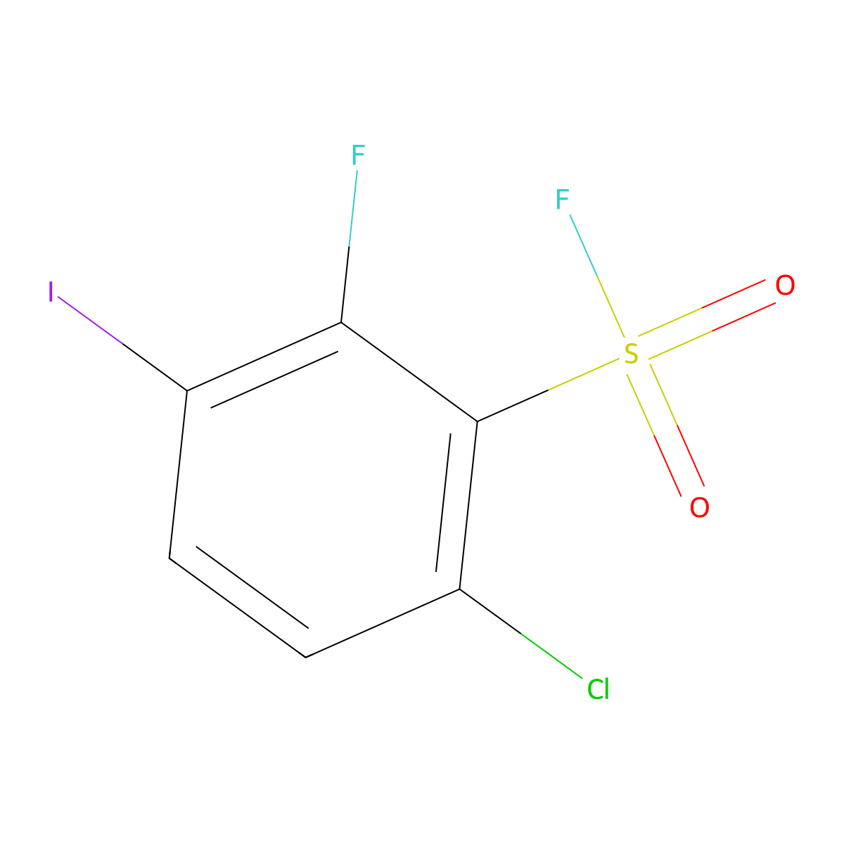 6-Chloro-2-fluoro-3-iodobenzene-1-sulfonyl fluoride molecular structure, CAS 2870668-19-0
