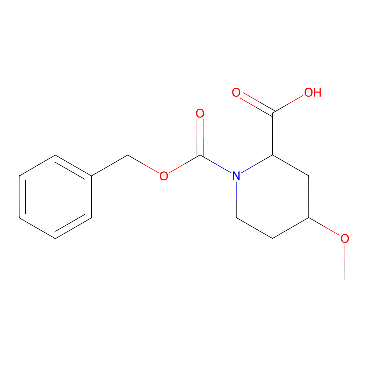 rac-(2R,4S)-1-[(benzyloxy)carbonyl]-4-methoxypiperidine-2-carboxylic acid molecular structure, CAS 2870668-45-2