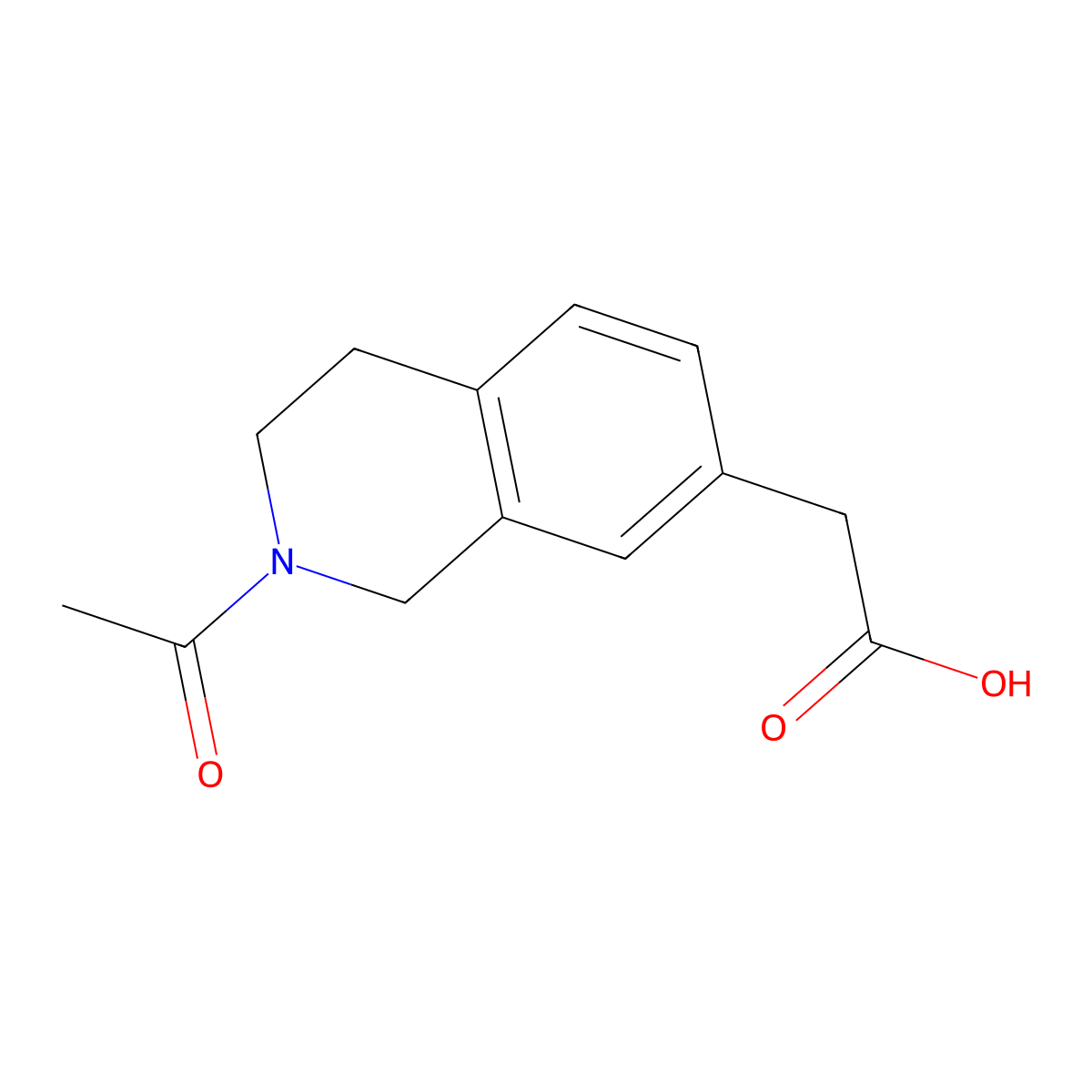 2-(2-Acetyl-1,2,3,4-tetrahydroisoquinolin-7-yl)acetic acid molecular structure, CAS 2870668-52-1