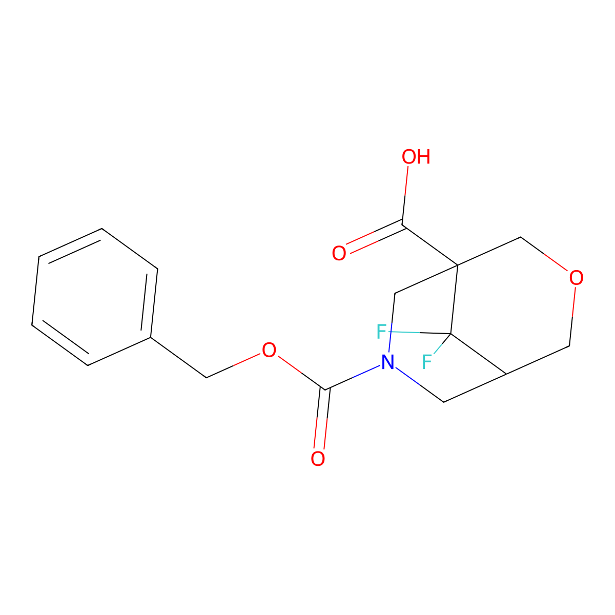 7-[(Benzyloxy)carbonyl]-9,9-difluoro-3-oxa-7-azabicyclo[3.3.1]nonane-1-carboxylic acid molecular structure, CAS 2870672-94-7