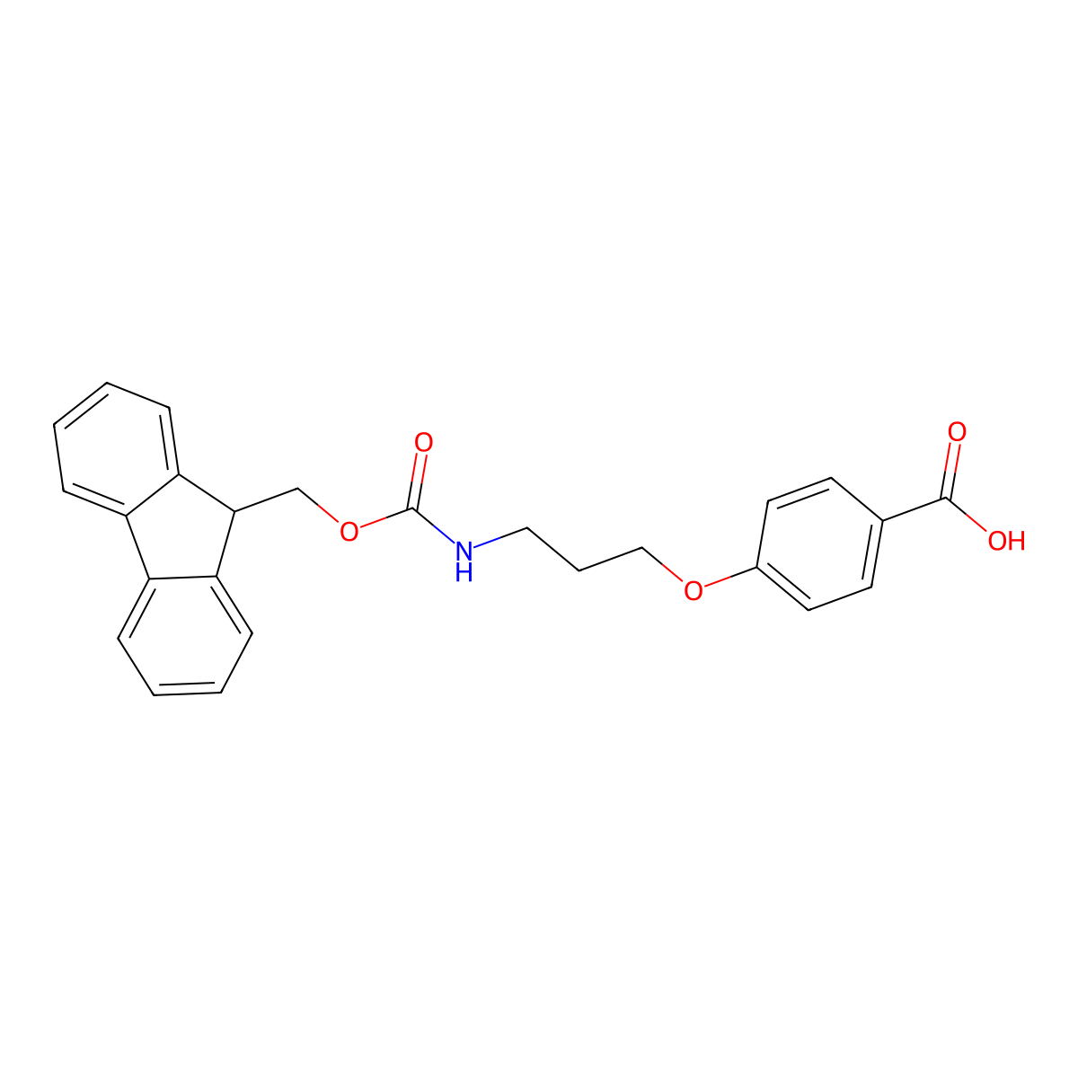 4-[3-({[(9H-fluoren-9-yl)methoxy]carbonyl}amino)propoxy]benzoic acid molecular structure, CAS 2870672-97-0