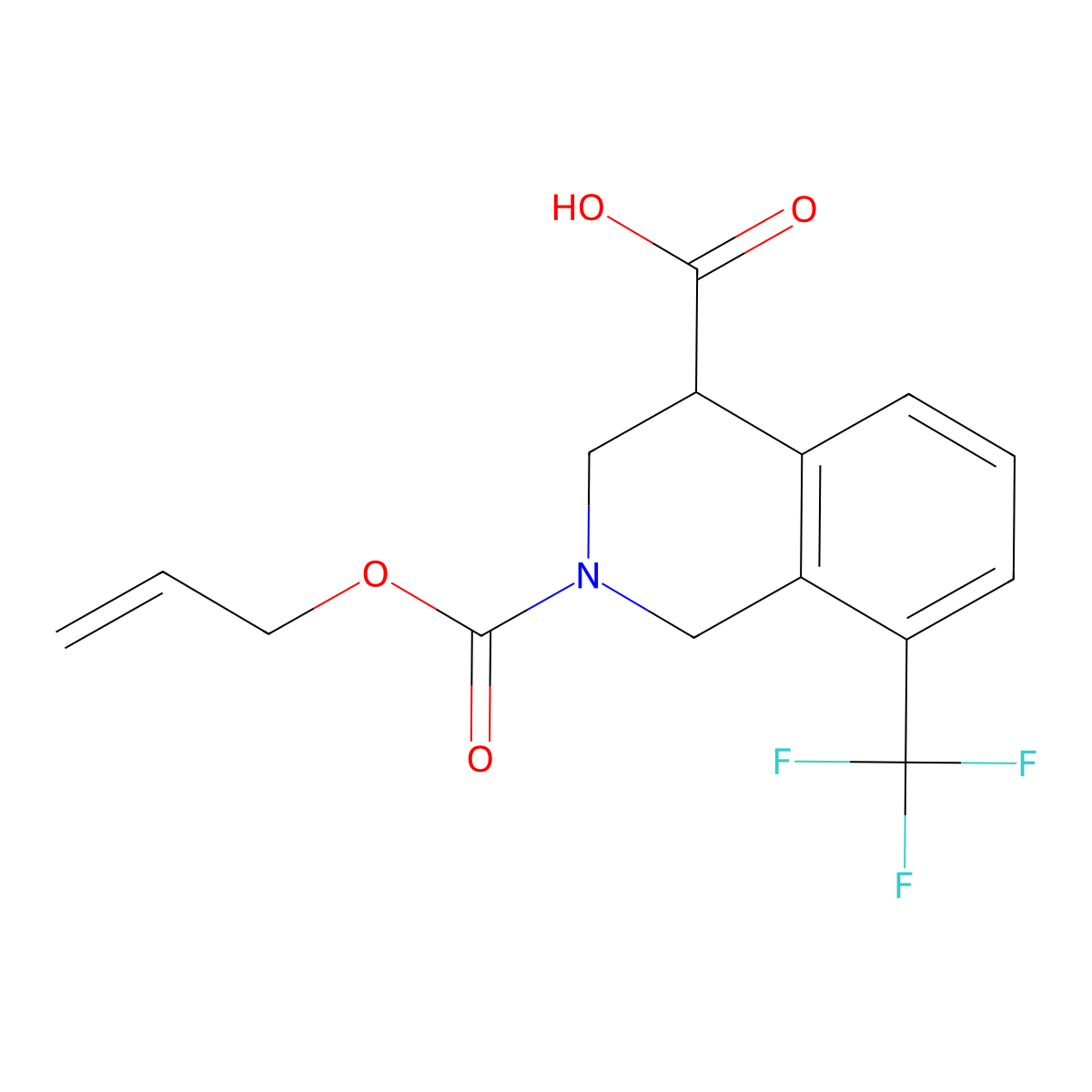 2-[(Prop-2-en-1-yloxy)carbonyl]-8-(trifluoromethyl)-1,2,3,4-tetrahydroisoquinoline-4-carboxylic acid molecular structure, CAS 2870673-05-3