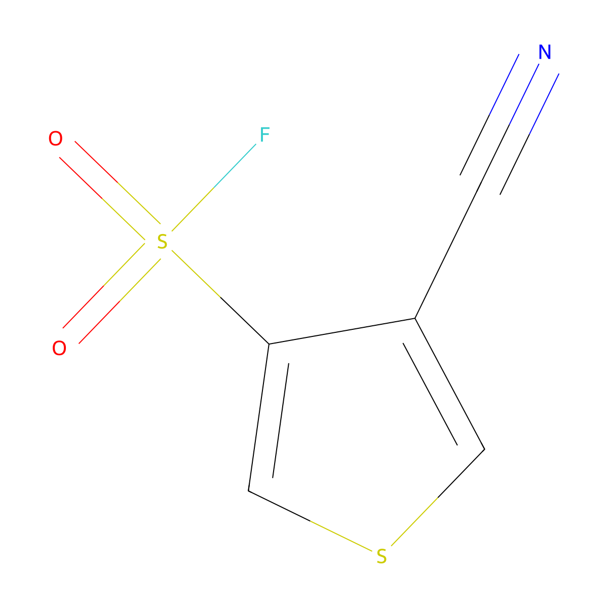 4-Cyanothiophene-3-sulfonyl fluoride molecular structure, CAS 2870673-14-4