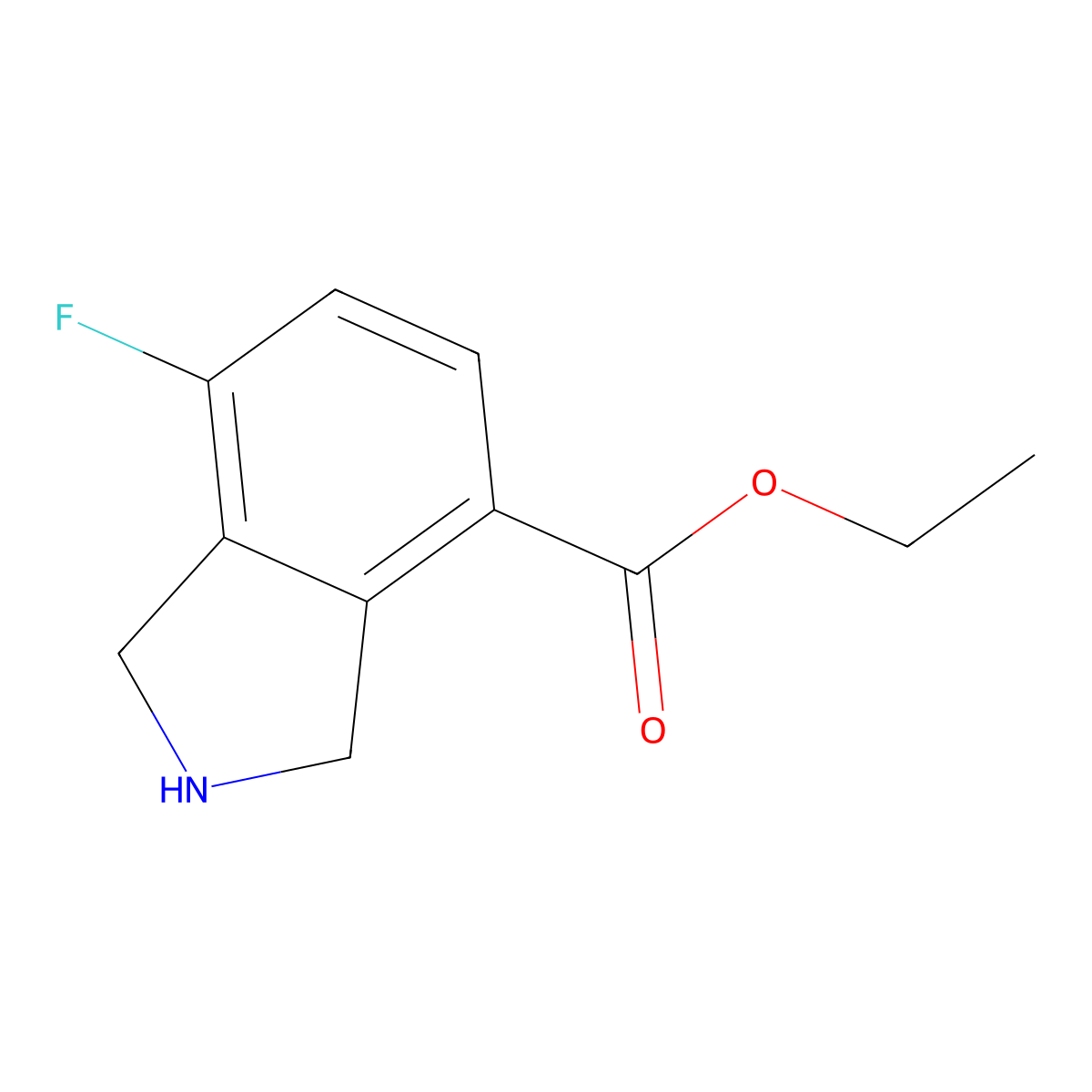 ethyl 7-fluoro-2,3-dihydro-1H-isoindole-4-carboxylate molecular structure, CAS 2870673-19-9