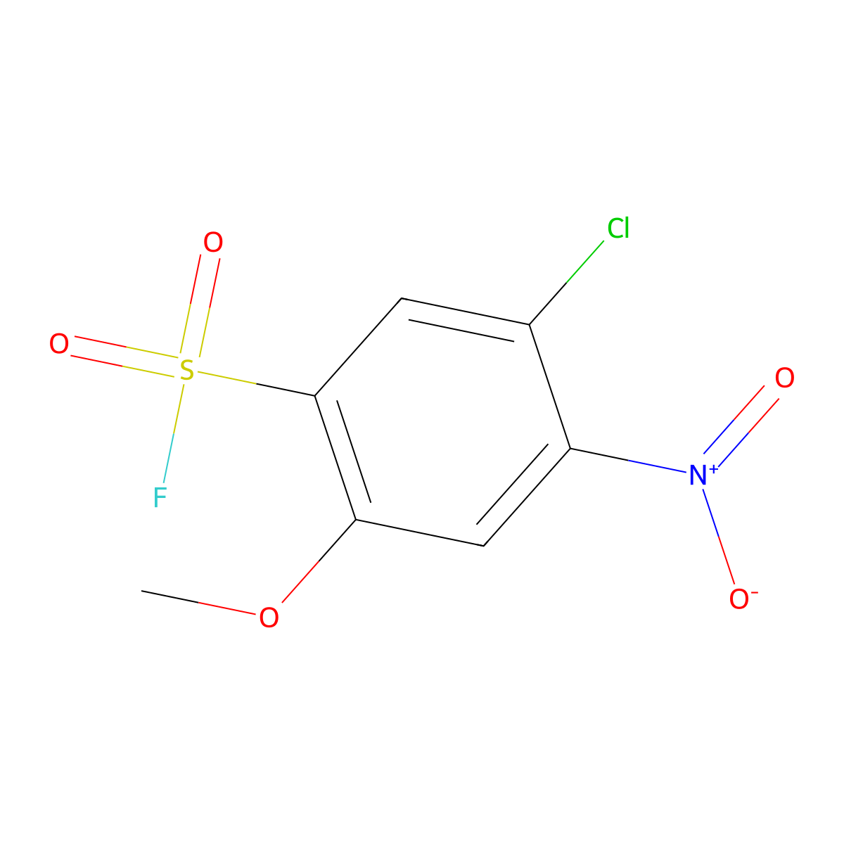5-Chloro-2-methoxy-4-nitrobenzene-1-sulfonyl fluoride molecular structure, CAS 2870673-30-4