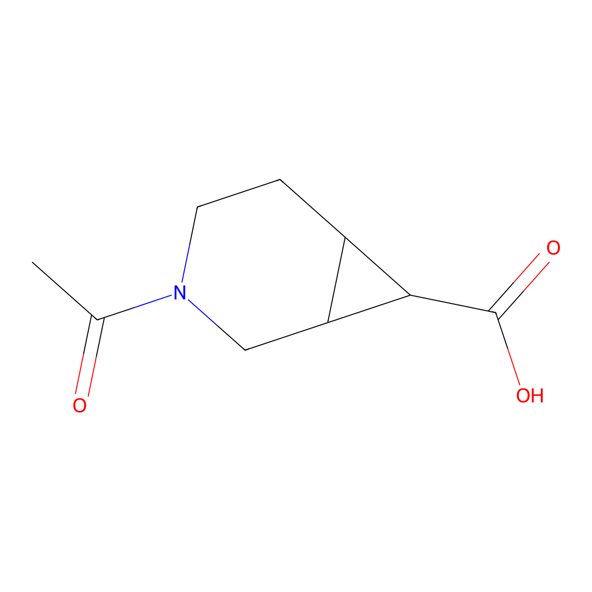 rac-(1R,6S,7R)-3-acetyl-3-azabicyclo[4.1.0]heptane-7-carboxylic acid molecular structure, CAS 2870673-45-1