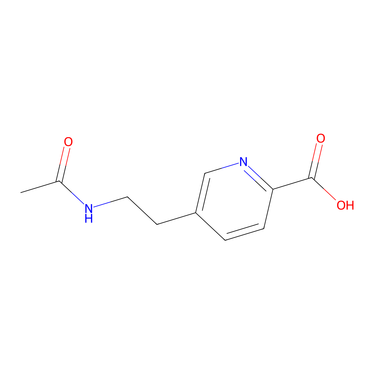 5-(2-Acetamidoethyl)pyridine-2-carboxylic acid molecular structure, CAS 2870673-74-6