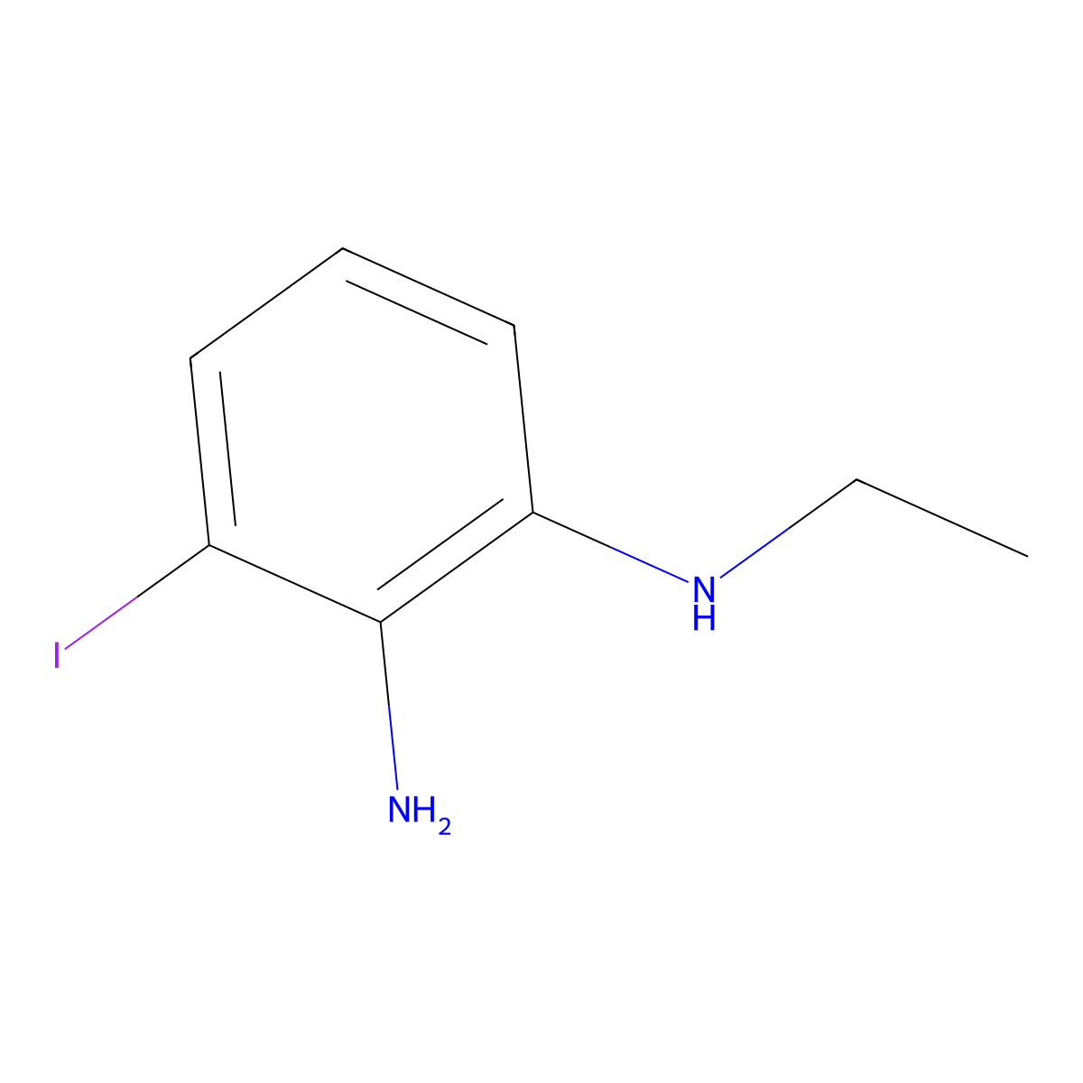 N1-ethyl-3-iodobenzene-1,2-diamine molecular structure, CAS 2870673-80-4