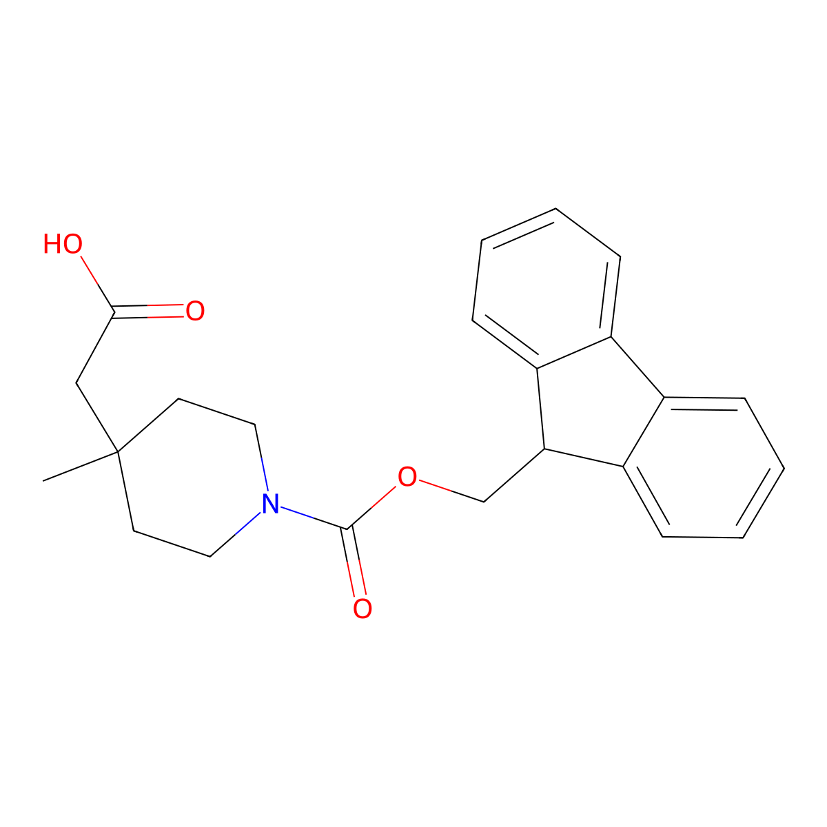 2-(1-{[(9H-fluoren-9-yl)methoxy]carbonyl}-4-methylpiperidin-4-yl)acetic acid molecular structure, CAS 2870673-85-9