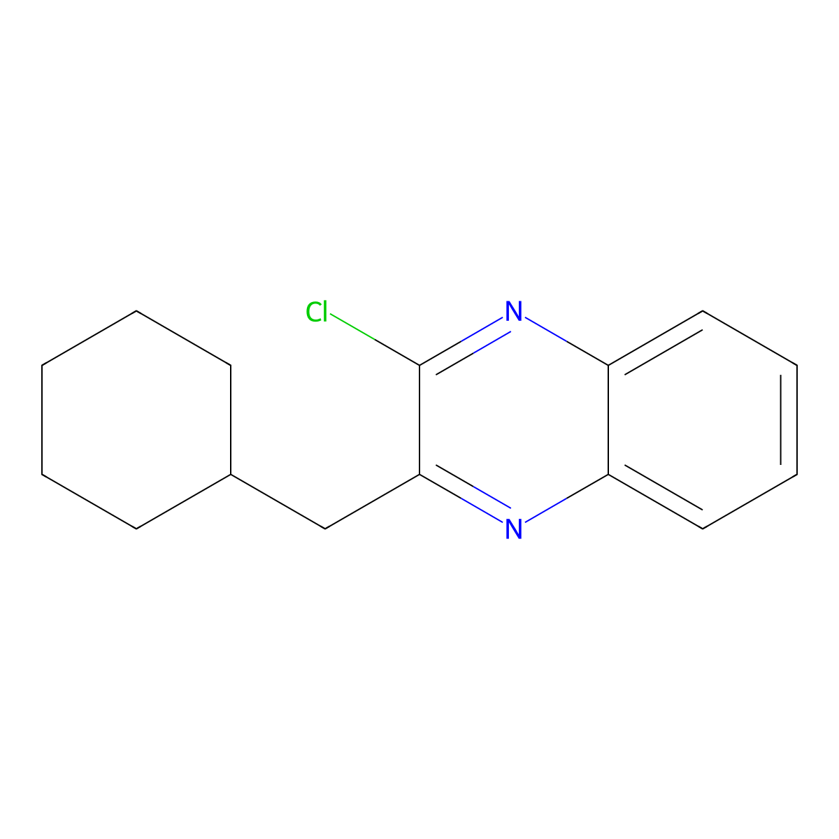 2-Chloro-3-(cyclohexylmethyl)quinoxaline molecular structure, CAS 2870673-87-1