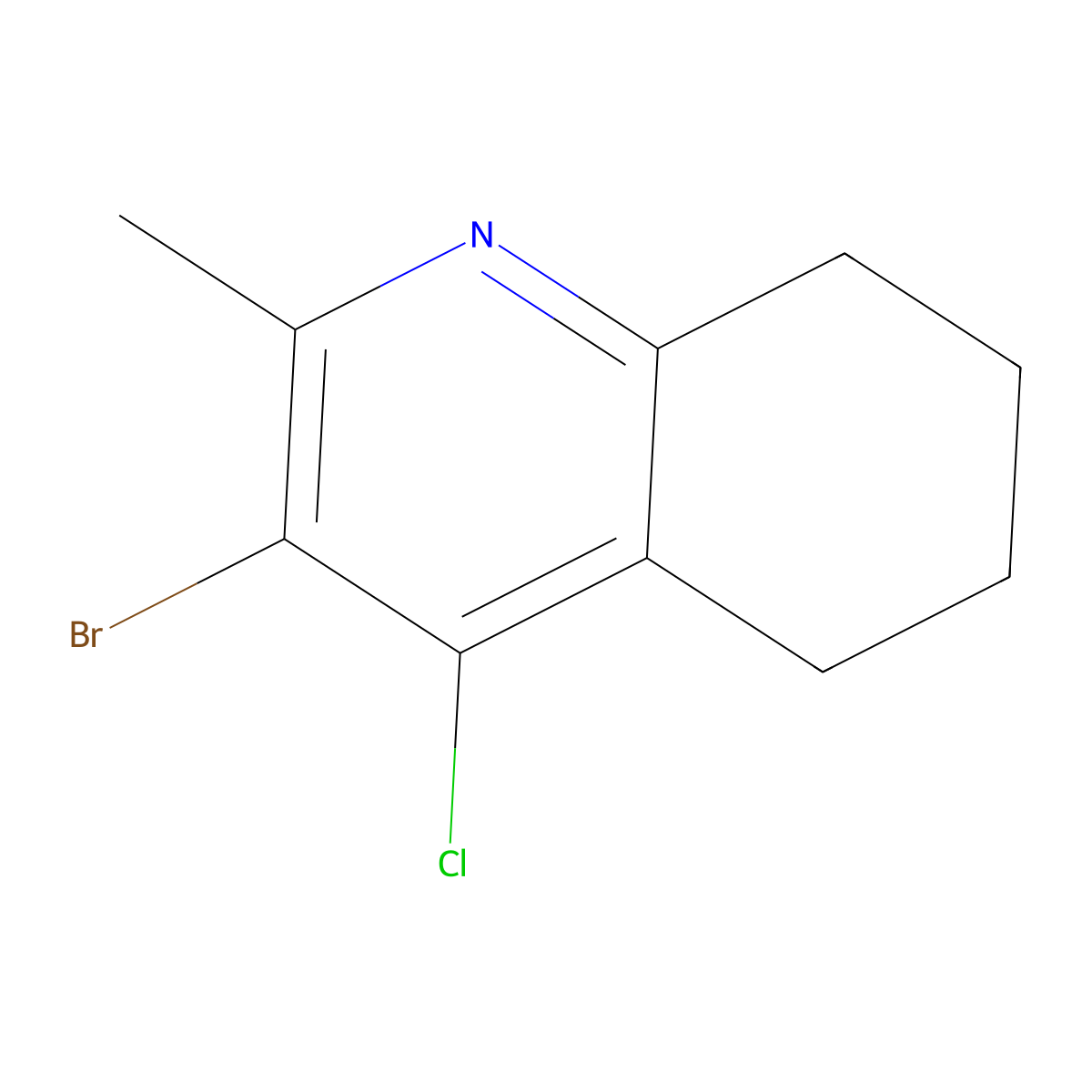 3-Bromo-4-chloro-2-methyl-5,6,7,8-tetrahydroquinoline molecular structure, CAS 2870673-93-9