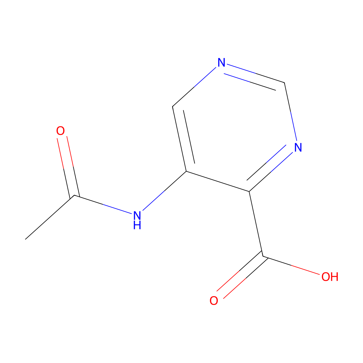 5-Acetamidopyrimidine-4-carboxylic acid molecular structure, CAS 2870674-30-7