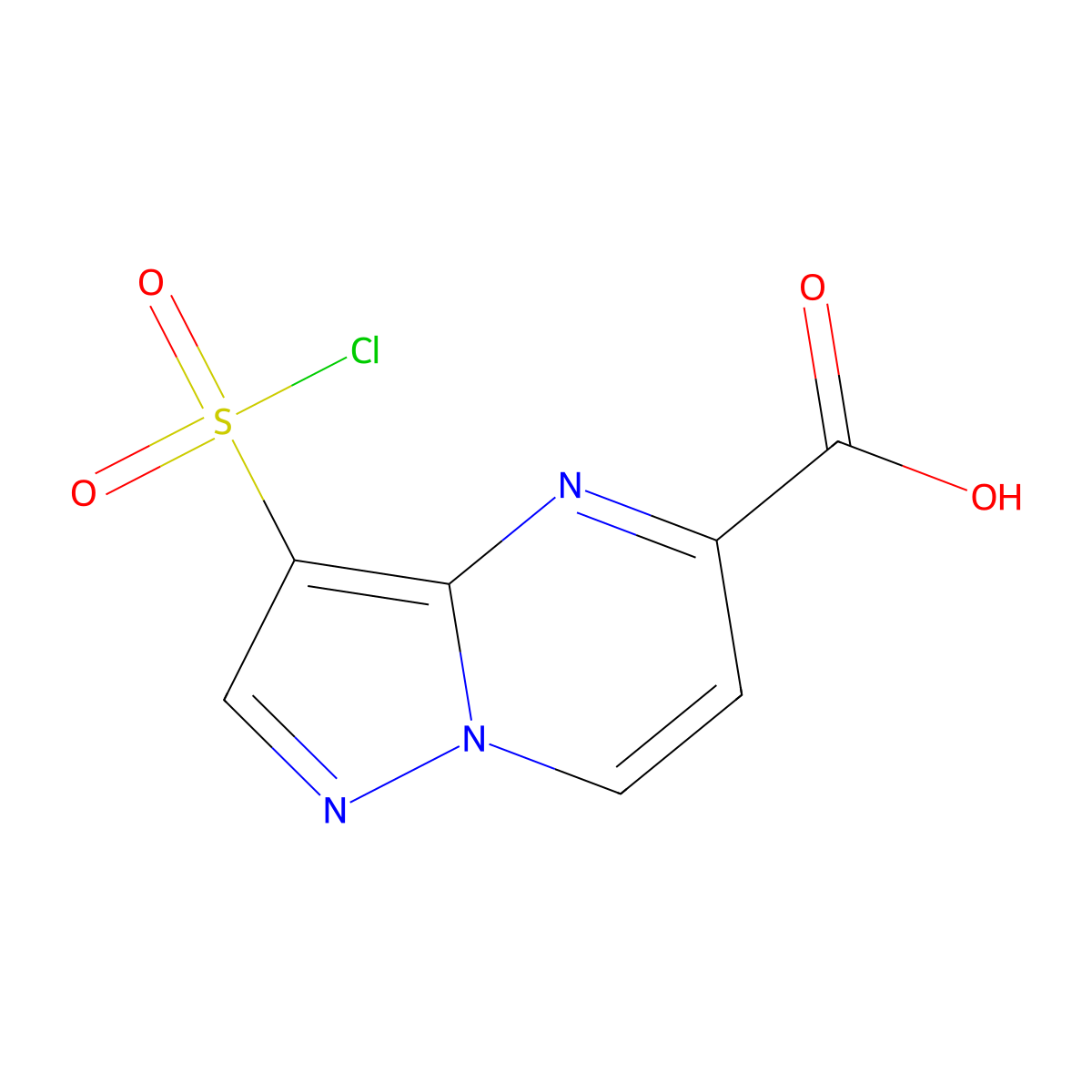 3-(Chlorosulfonyl)pyrazolo[1,5-a]pyrimidine-5-carboxylic acid molecular structure, CAS 2870674-39-6