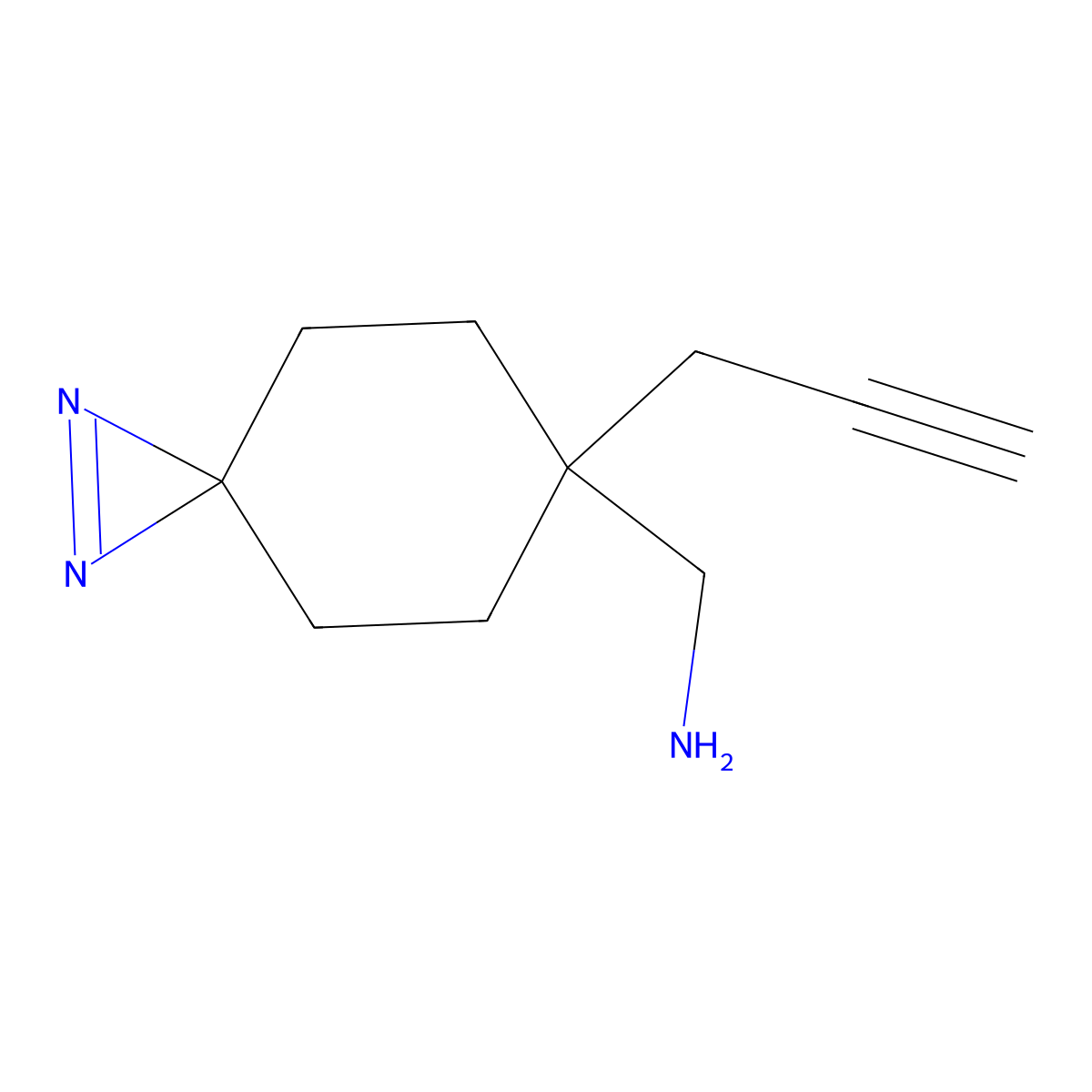 1-[6-(Prop-2-yn-1-yl)-1,2-diazaspiro[2.5]oct-1-en-6-yl]methanamine molecular structure, CAS 2870674-47-6