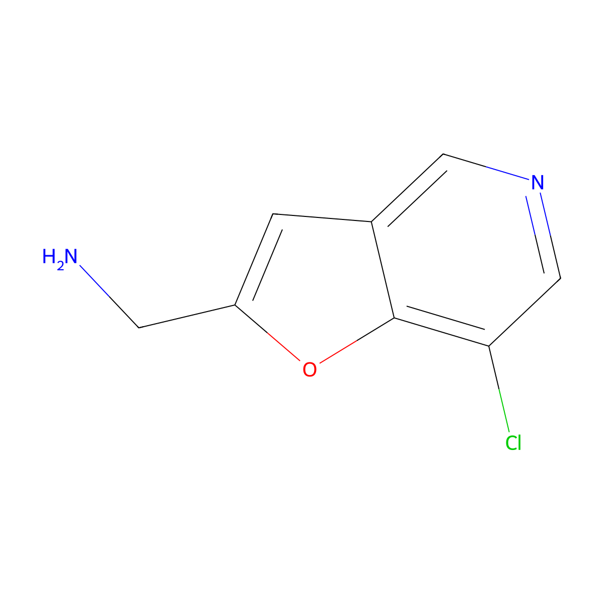 1-{7-Chlorofuro[3,2-c]pyridin-2-yl}methanamine molecular structure, CAS 2870674-58-9
