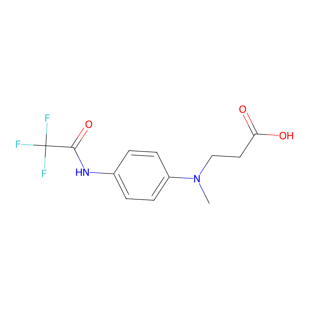 3-{Methyl[4-(2,2,2-trifluoroacetamido)phenyl]amino}propanoic acid molecular structure, CAS 2870674-60-3