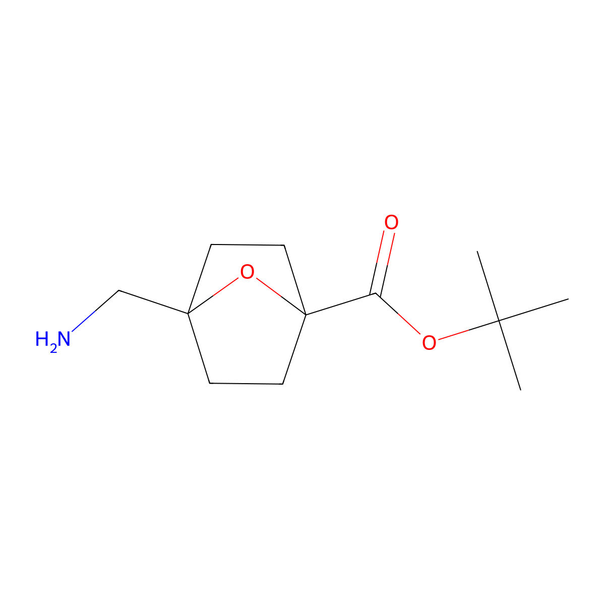 Tert-butyl 4-(aminomethyl)-7-oxabicyclo[2.2.1]heptane-1-carboxylate molecular structure, CAS 2870674-64-7