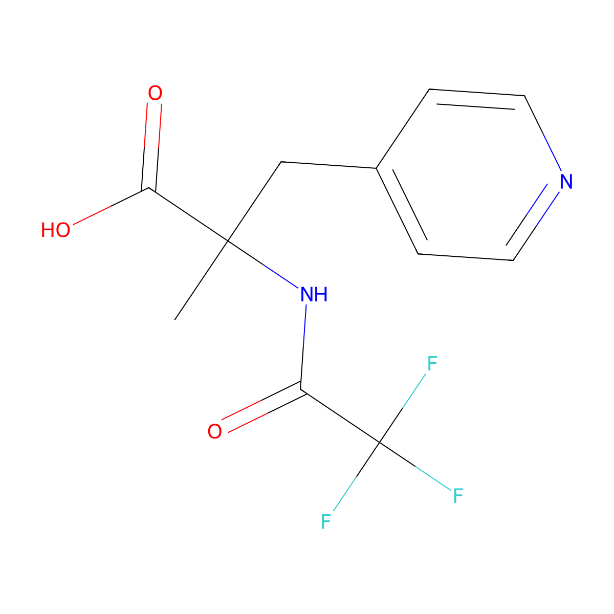 2-Methyl-3-(pyridin-4-yl)-2-(2,2,2-trifluoroacetamido)propanoic acid molecular structure, CAS 2870674-68-1