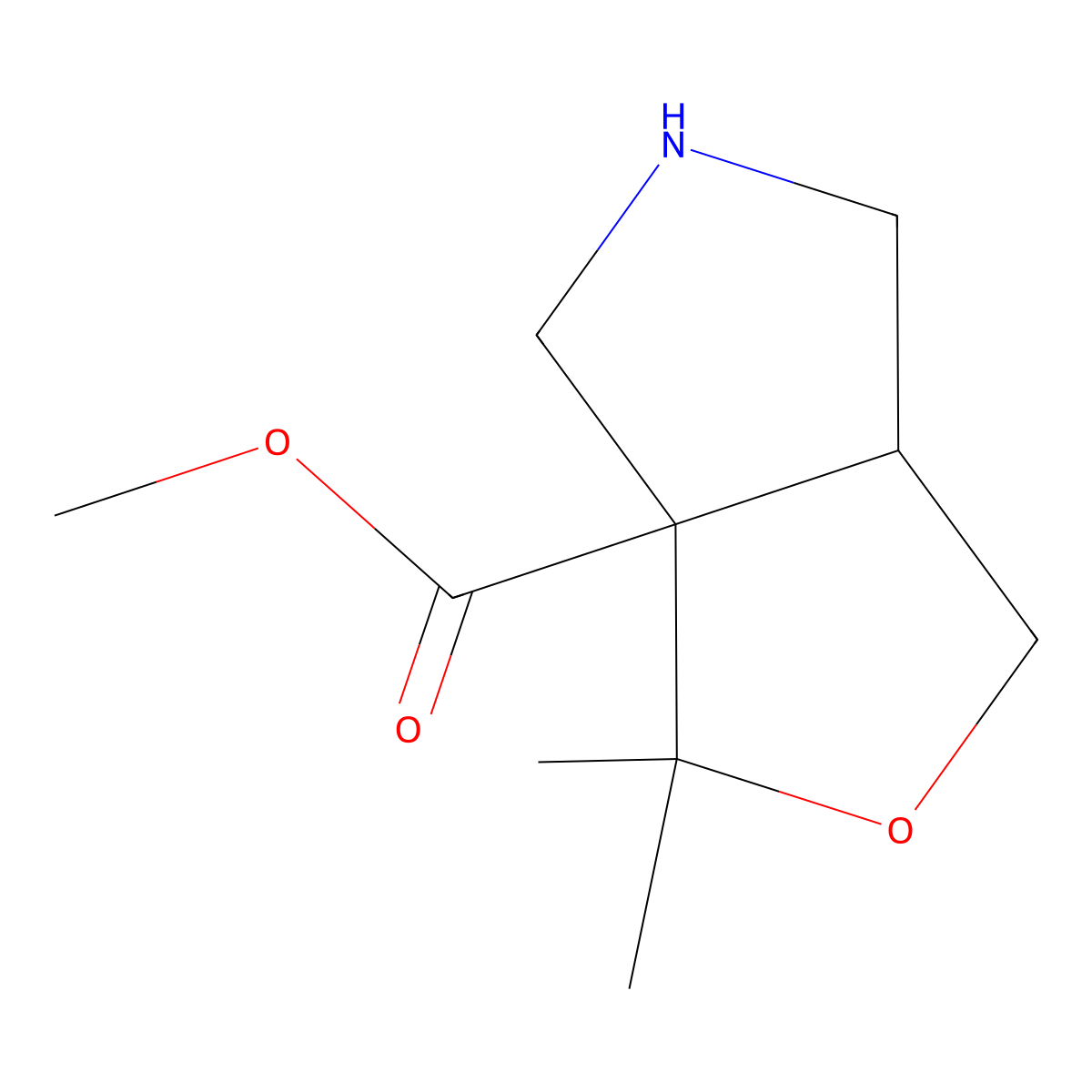 rac-methyl (3aR,6aR)-3,3-dimethyl-hexahydro-1H-furo[3,4-c]pyrrole-3a-carboxylate molecular structure, CAS 2870674-76-1