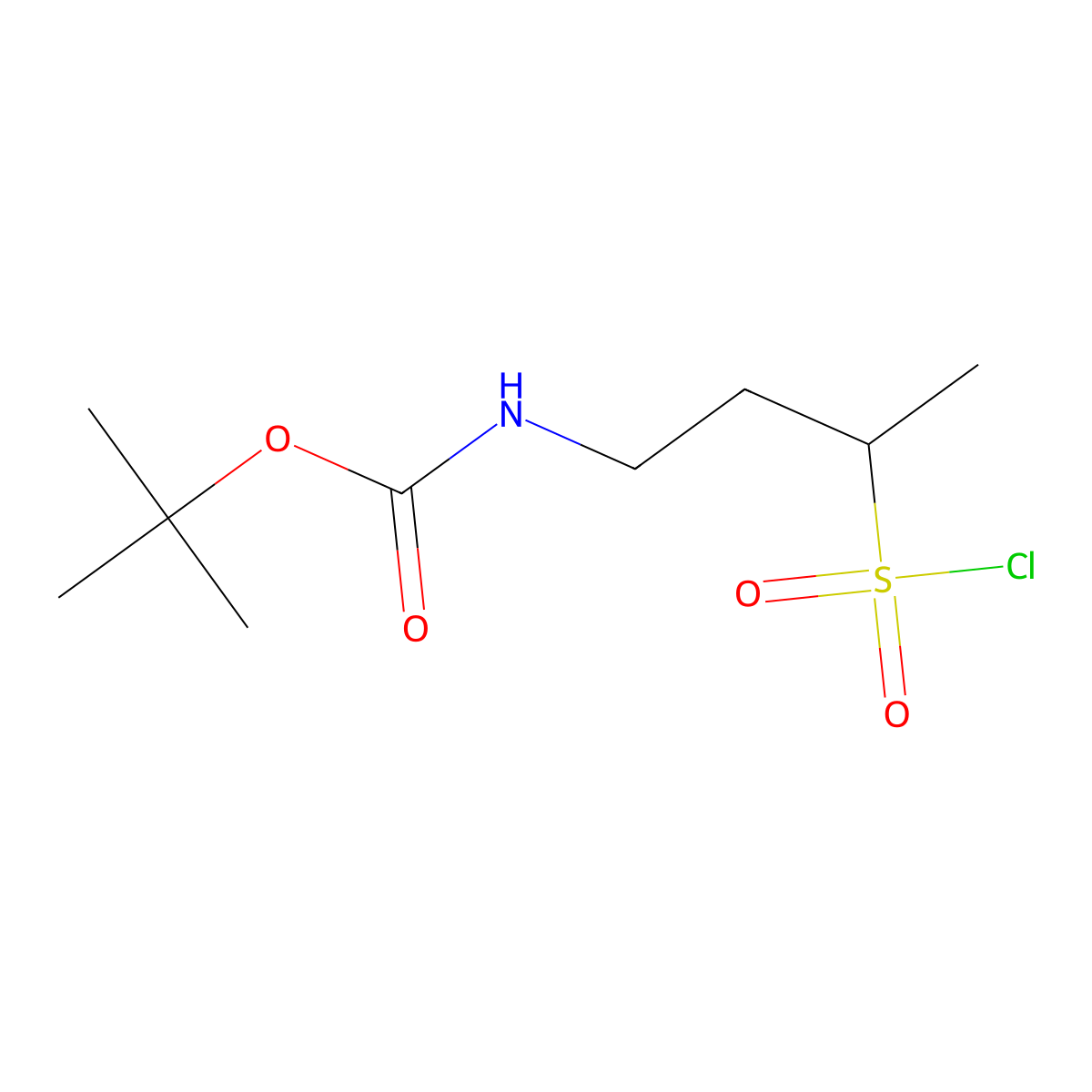 tert-butyl N-[3-(chlorosulfonyl)butyl]carbamate molecular structure, CAS 2870681-15-3