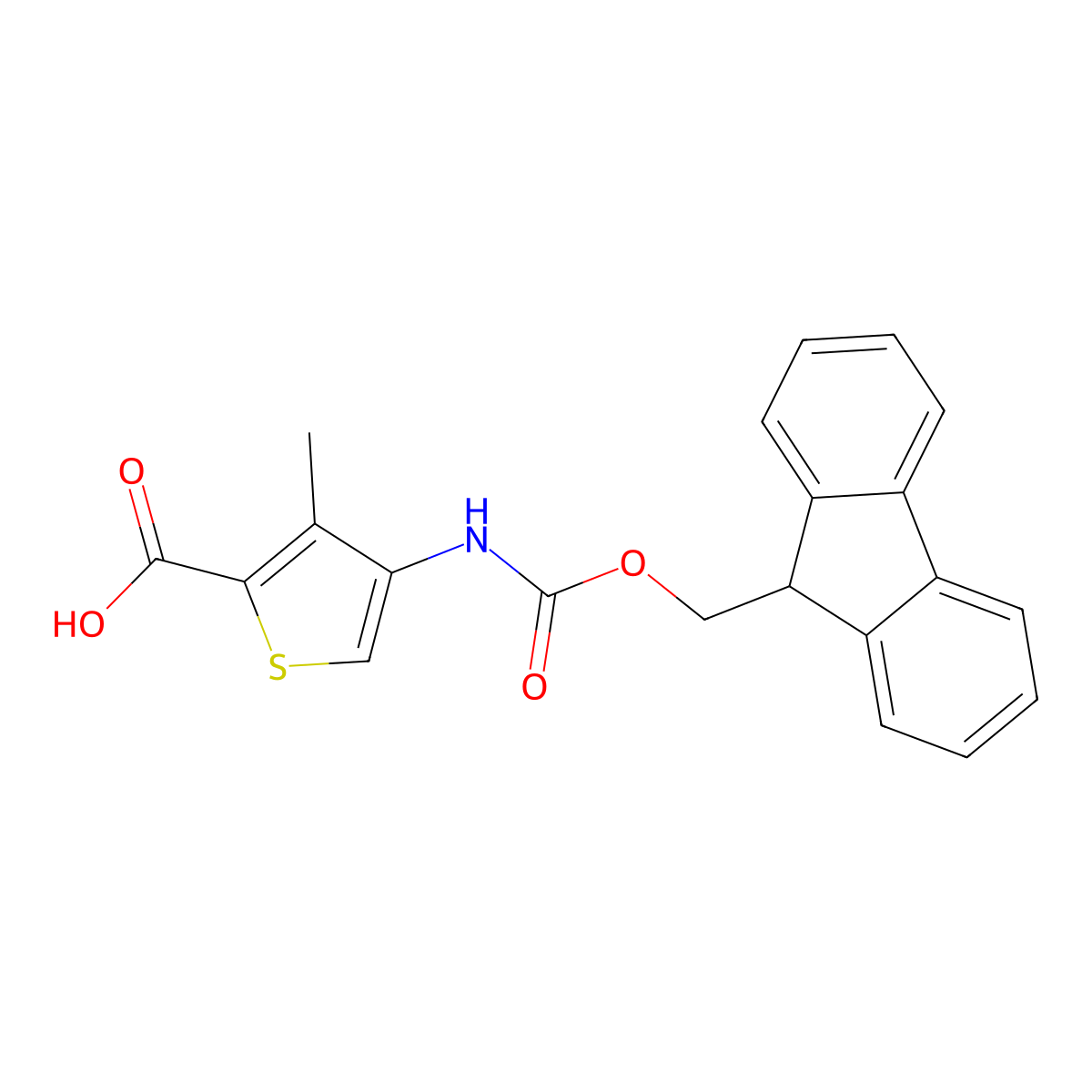 4-({[(9H-fluoren-9-yl)methoxy]carbonyl}amino)-3-methylthiophene-2-carboxylic acid molecular structure, CAS 2870681-16-4