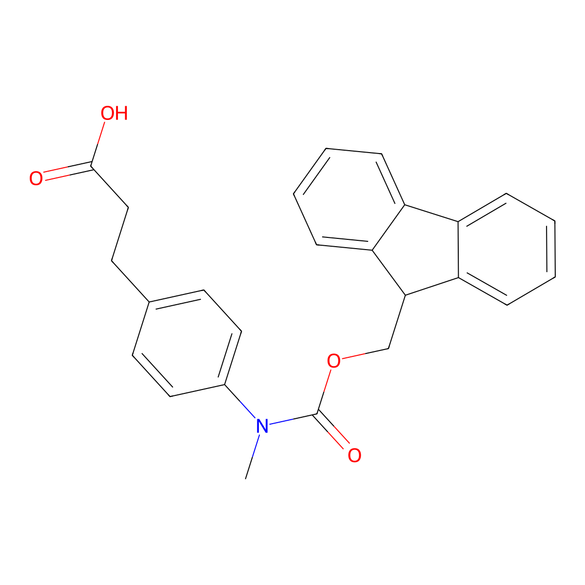 3-[4-({[(9H-fluoren-9-yl)methoxy]carbonyl}(methyl)amino)phenyl]propanoic acid molecular structure, CAS 2870681-43-7