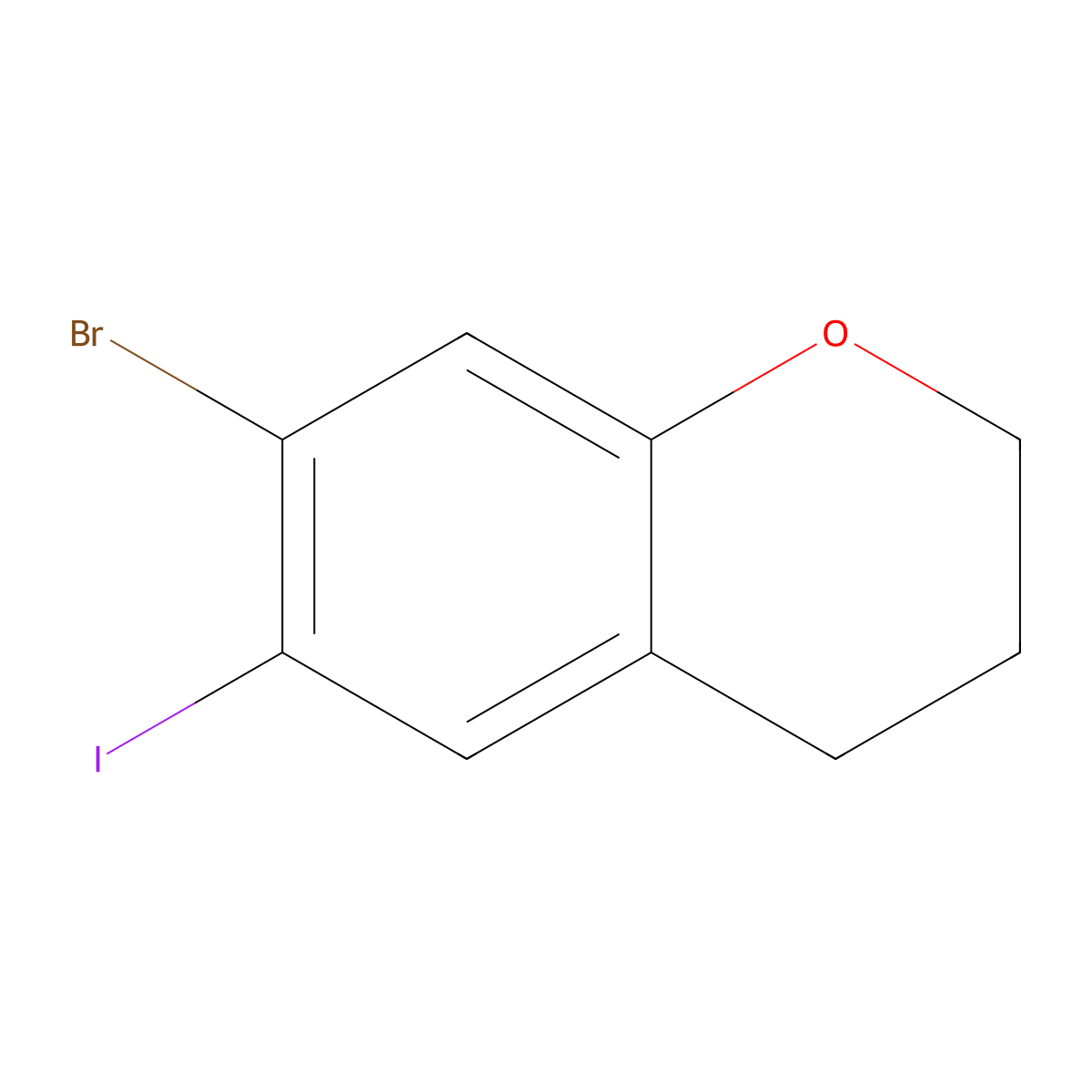 7-bromo-6-iodo-3,4-dihydro-2H-1-benzopyran molecular structure, CAS 2870681-51-7