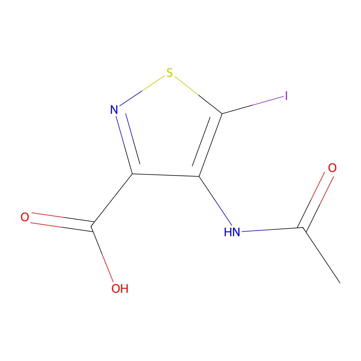 4-Acetamido-5-iodo-1,2-thiazole-3-carboxylic acid molecular structure, CAS 2870681-61-9