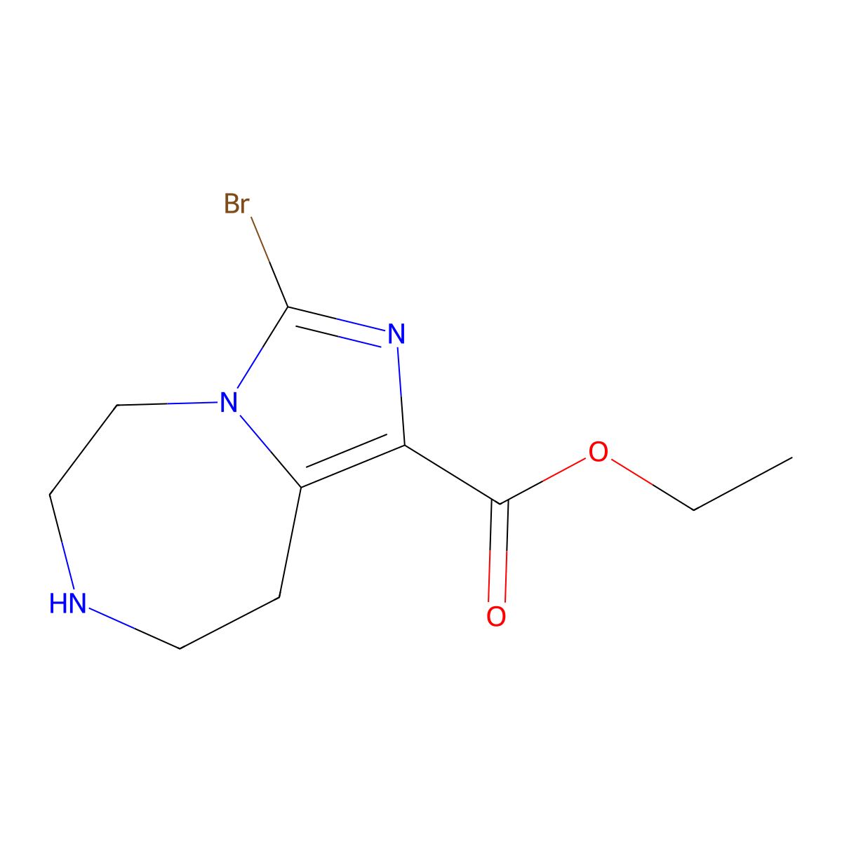 ethyl 3-bromo-5H,6H,7H,8H,9H-imidazo[1,5-d][1,4]diazepine-1-carboxylate molecular structure, CAS 2870681-64-2
