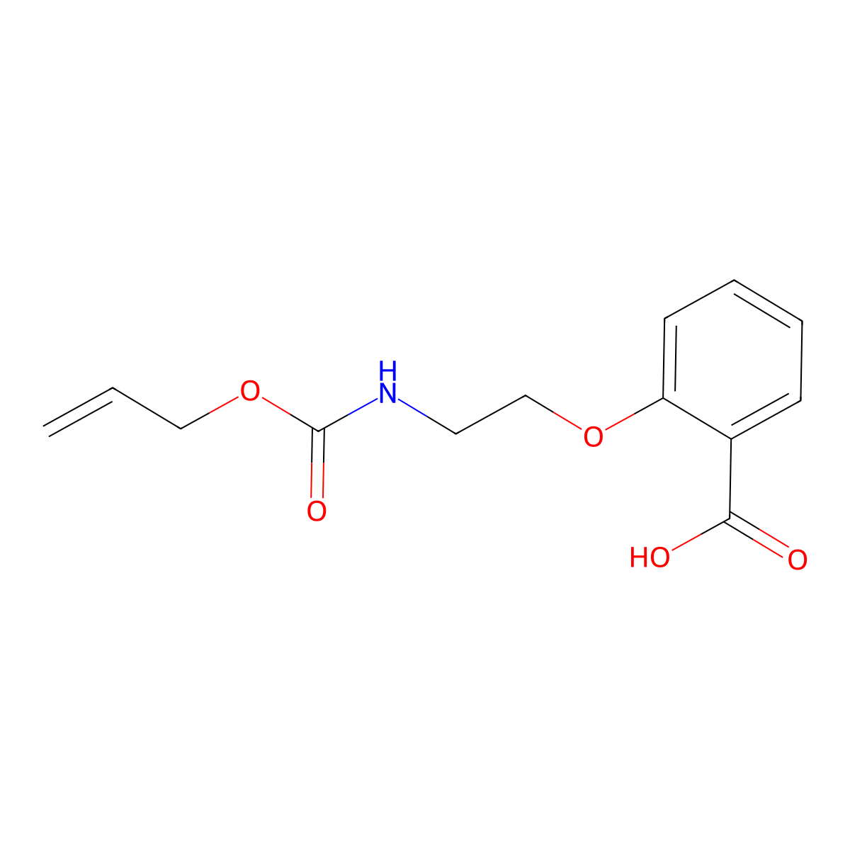 2-(2-{[(Prop-2-en-1-yloxy)carbonyl]amino}ethoxy)benzoic acid molecular structure, CAS 2870681-65-3