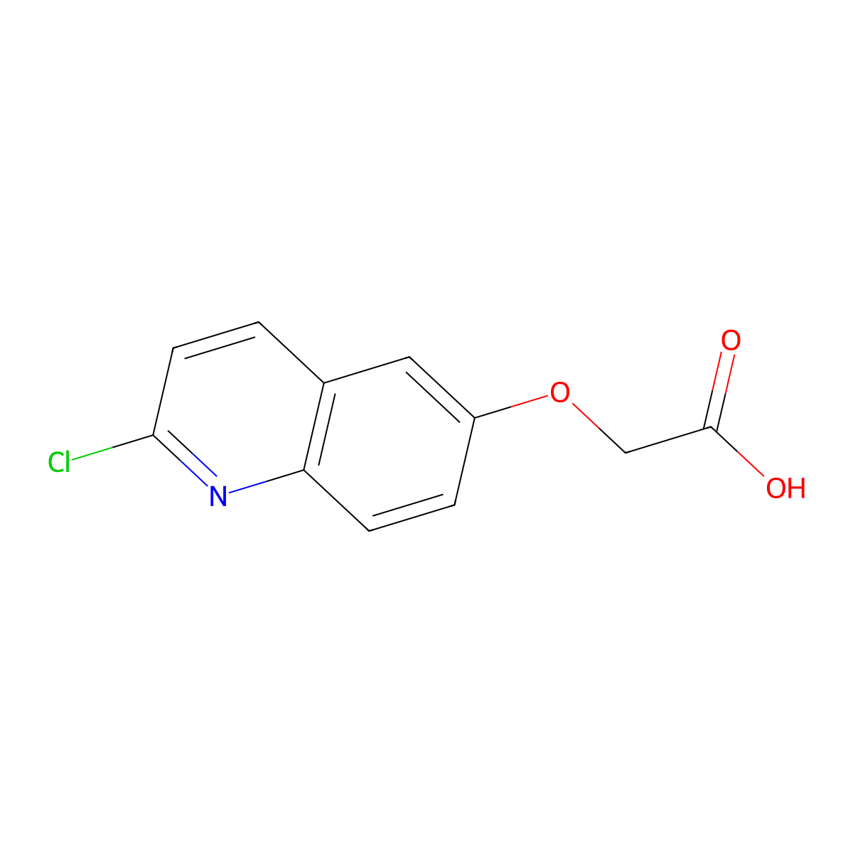 2-[(2-Chloroquinolin-6-yl)oxy]acetic acid molecular structure, CAS 2870681-71-1