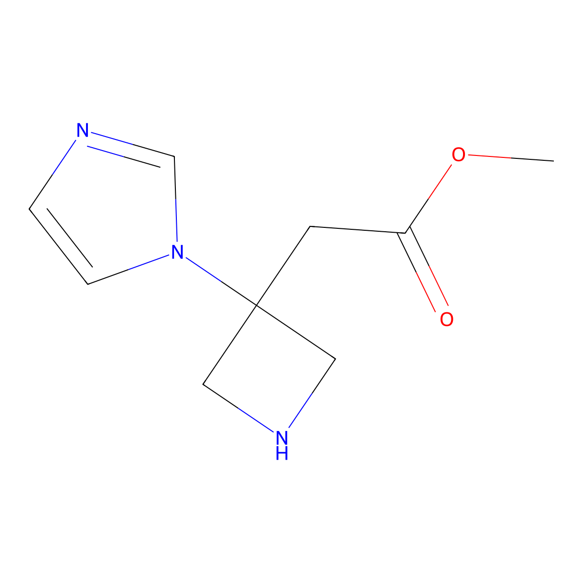 methyl 2-[3-(1H-imidazol-1-yl)azetidin-3-yl]acetate molecular structure, CAS 2870681-73-3