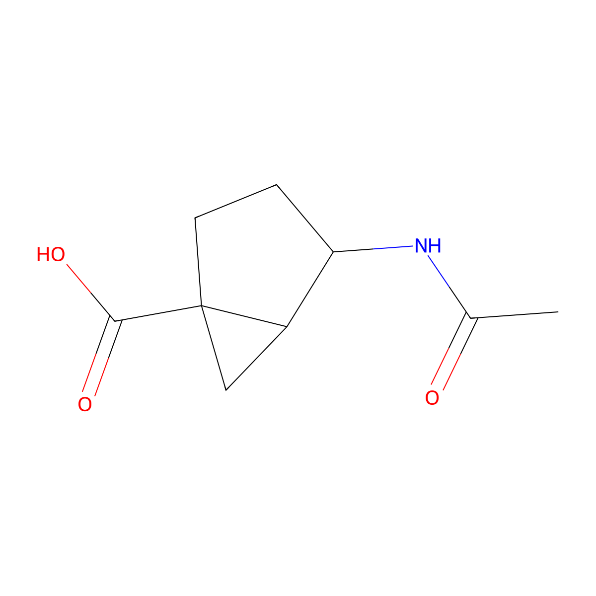 rac-(1R,4R,5R)-4-acetamidobicyclo[3.1.0]hexane-1-carboxylic acid molecular structure, CAS 2870681-78-8