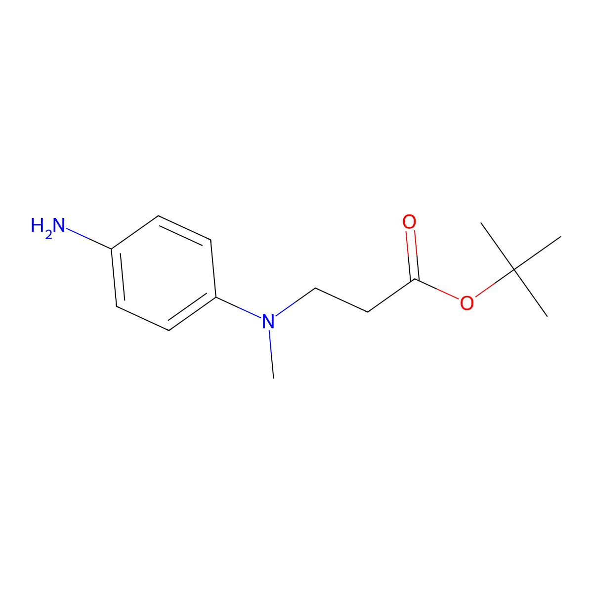 Tert-butyl 3-[(4-aminophenyl)(methyl)amino]propanoate molecular structure, CAS 2870681-91-5