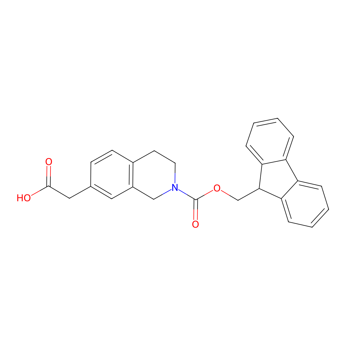2-(2-{[(9H-fluoren-9-yl)methoxy]carbonyl}-1,2,3,4-tetrahydroisoquinolin-7-yl)acetic acid molecular structure, CAS 2870682-01-0