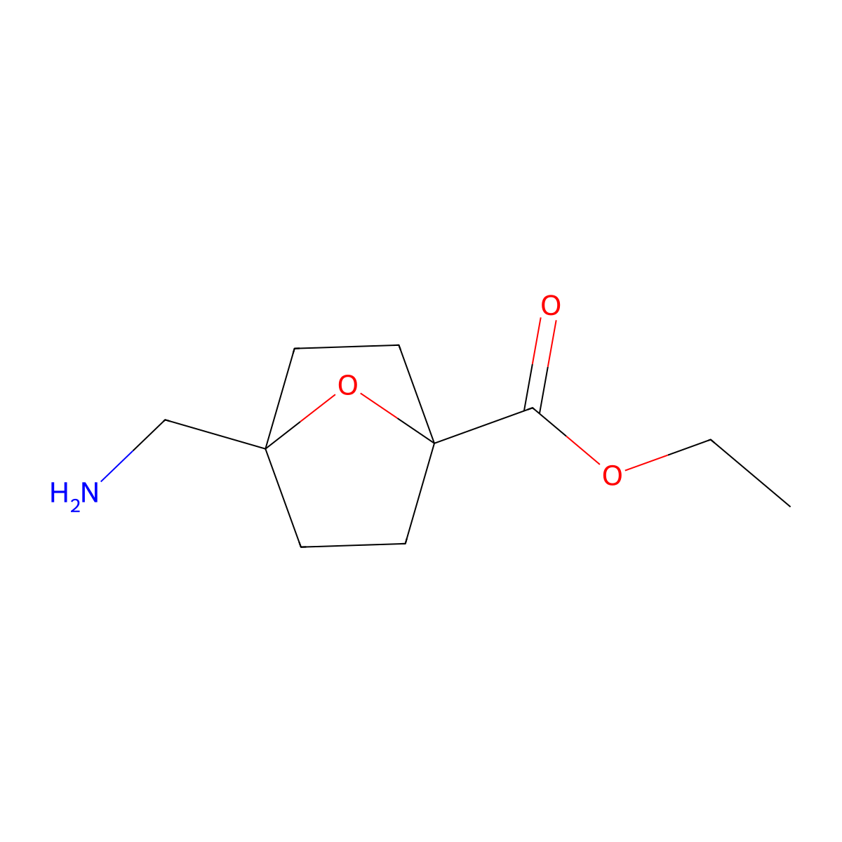 Ethyl 4-(aminomethyl)-7-oxabicyclo[2.2.1]heptane-1-carboxylate molecular structure, CAS 2870682-05-4