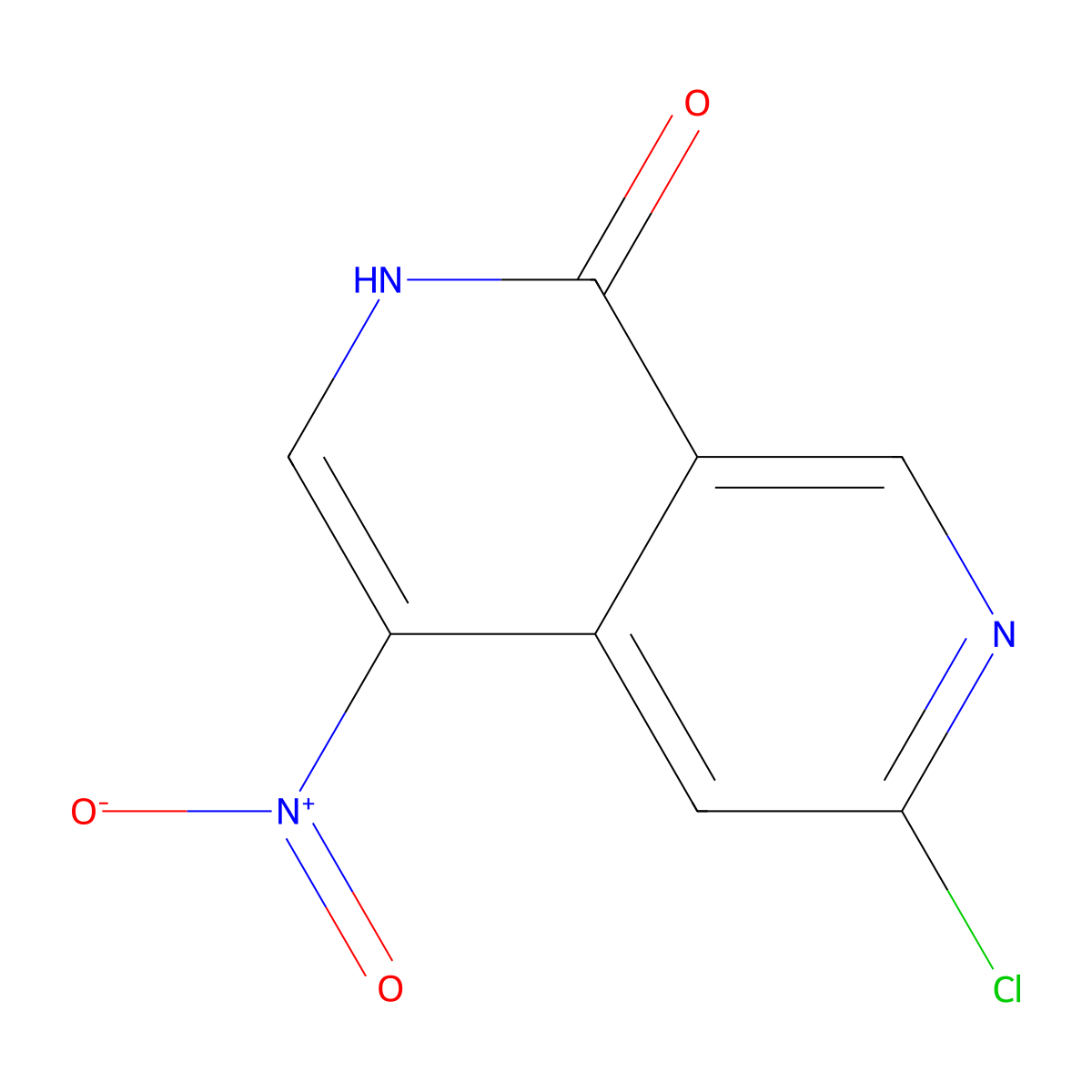 6-Chloro-4-nitro-1,2-dihydro-2,7-naphthyridin-1-one molecular structure, CAS 2870682-10-1