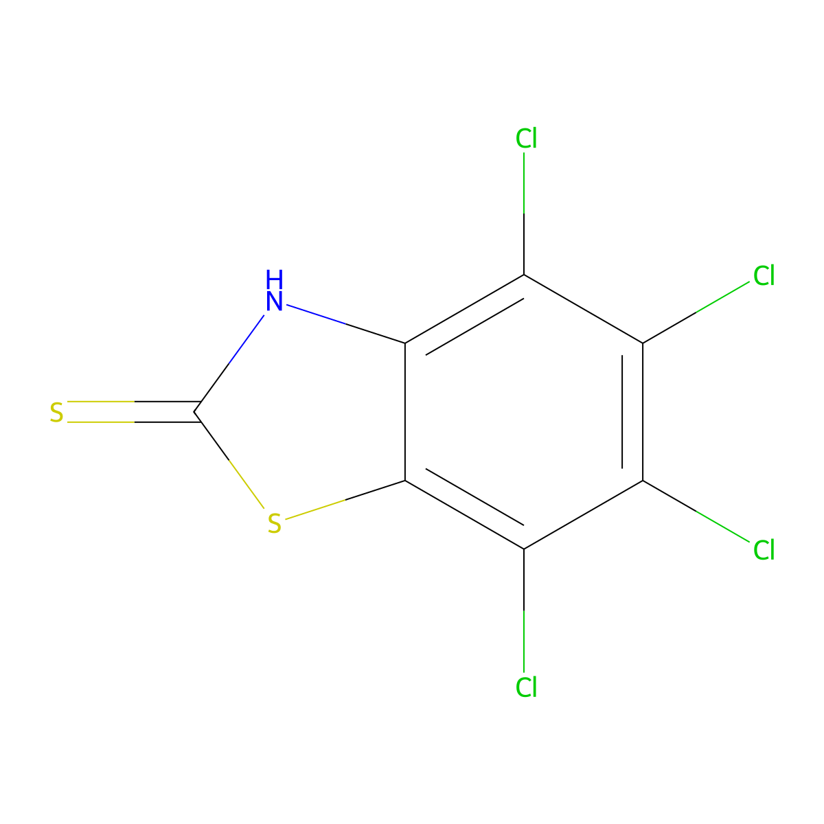 Tetrachloro-1,3-benzothiazole-2-thiol molecular structure, CAS 2870682-13-4