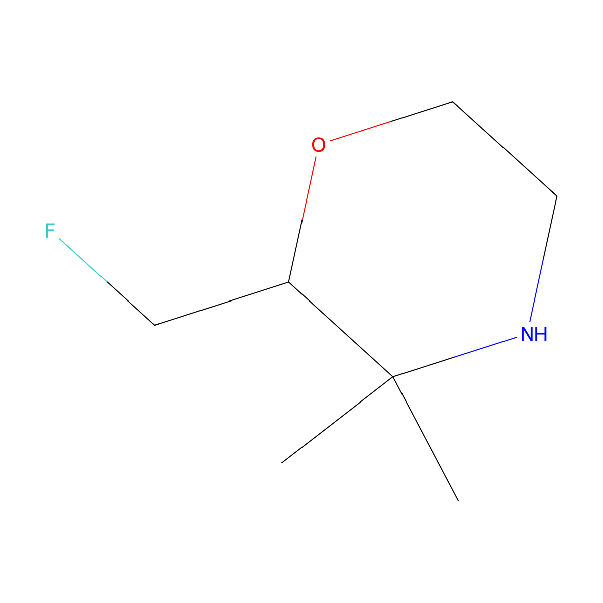 2-(Fluoromethyl)-3,3-dimethylmorpholine molecular structure, CAS 2870682-14-5