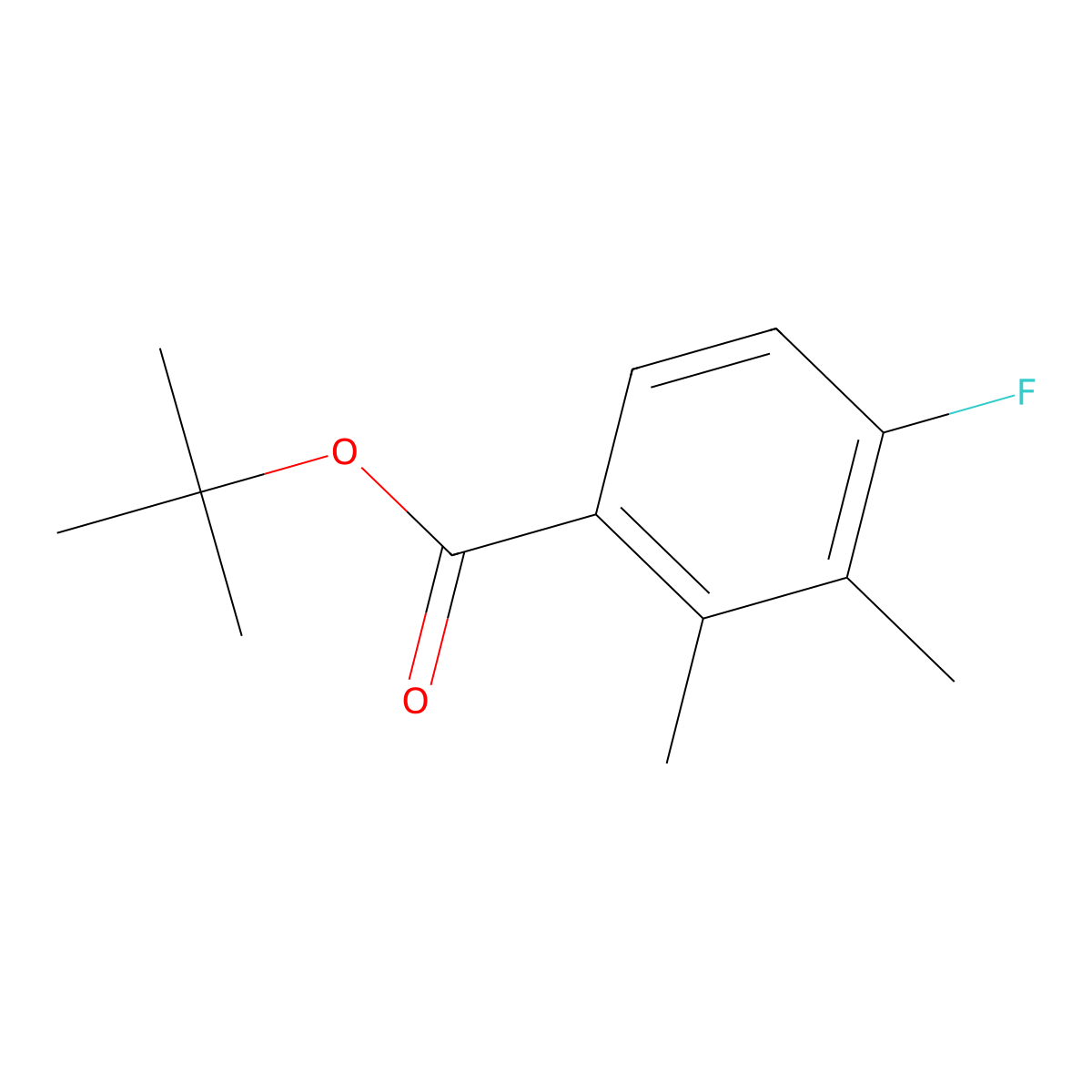 Tert-butyl 4-fluoro-2,3-dimethylbenzoate molecular structure, CAS 2870682-23-6