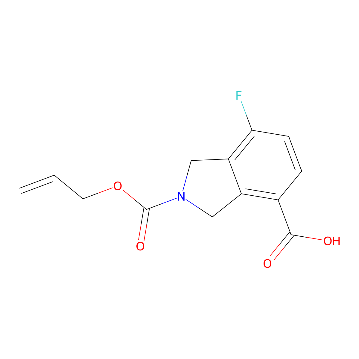 7-fluoro-2-[(prop-2-en-1-yloxy)carbonyl]-2,3-dihydro-1H-isoindole-4-carboxylic acid molecular structure, CAS 2870682-27-0