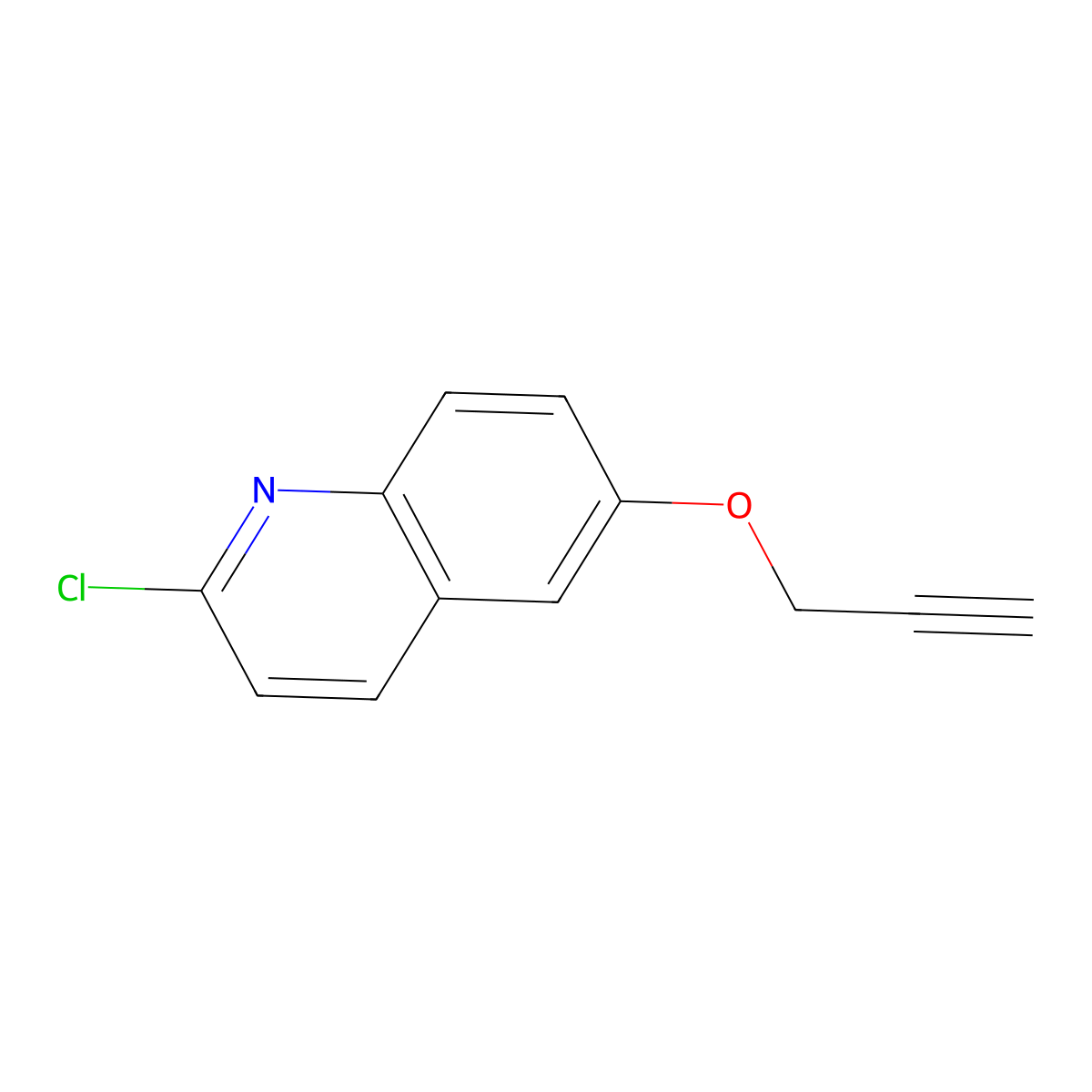 2-Chloro-6-(prop-2-yn-1-yloxy)quinoline molecular structure, CAS 2870682-33-8