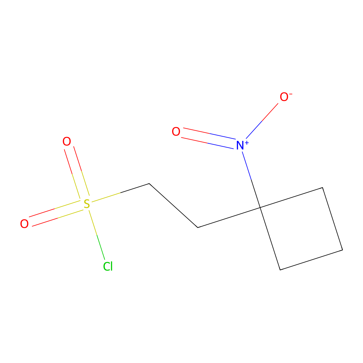 2-(1-Nitrocyclobutyl)ethane-1-sulfonyl chloride molecular structure, CAS 2870682-36-1
