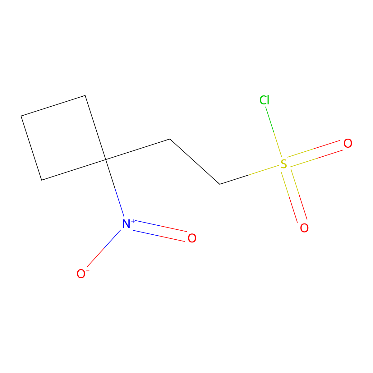 2-(1-Nitrocyclobutyl)ethane-1-sulfonyl chloride molecular structure, CAS 2870682-36-1