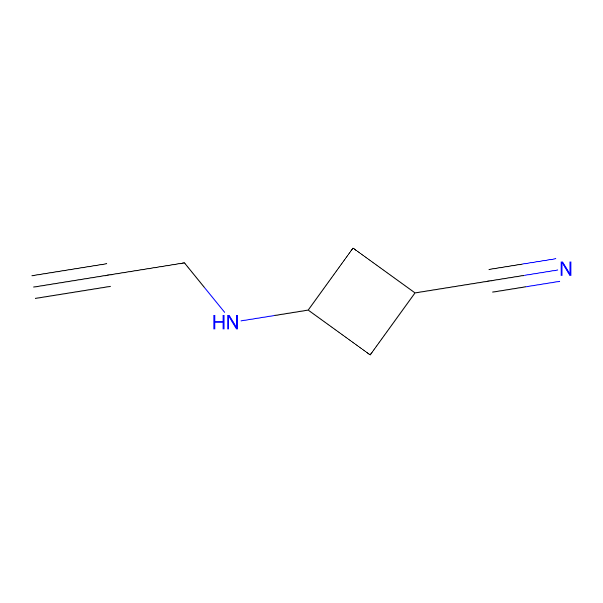 3-[(Prop-2-yn-1-yl)amino]cyclobutane-1-carbonitrile molecular structure, CAS 2870682-41-8