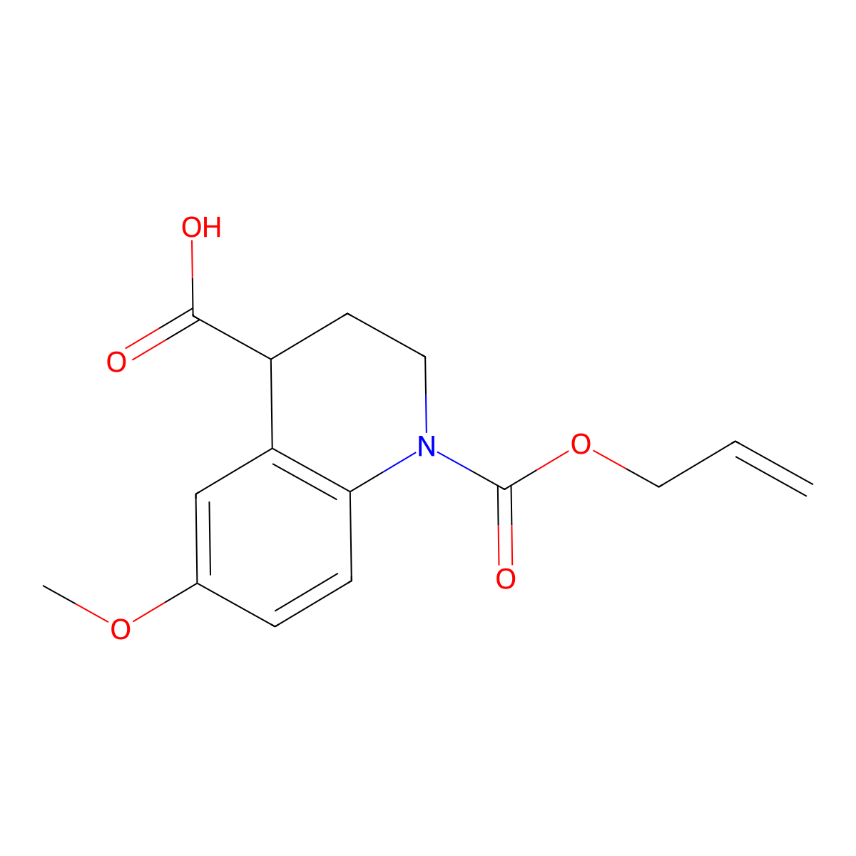 6-Methoxy-1-[(prop-2-en-1-yloxy)carbonyl]-1,2,3,4-tetrahydroquinoline-4-carboxylic acid molecular structure, CAS 2870689-03-3