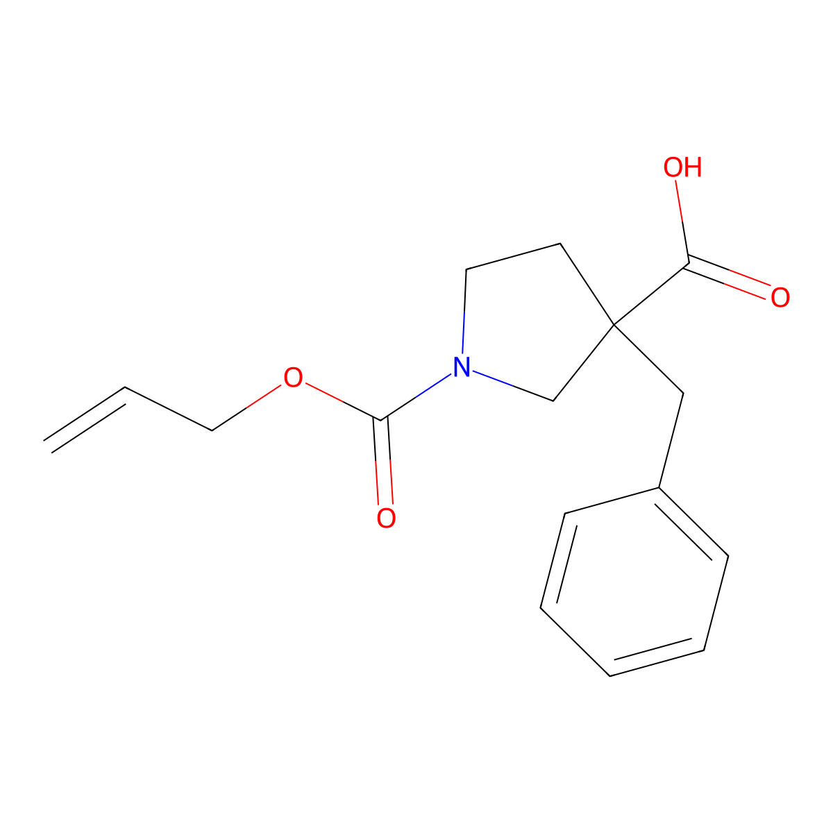 3-Benzyl-1-[(prop-2-en-1-yloxy)carbonyl]pyrrolidine-3-carboxylic acid molecular structure, CAS 2870689-17-9
